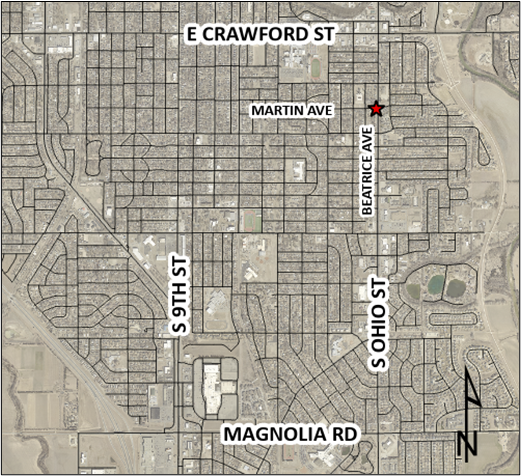 Map showing location of construction work on Martin Avenue - News Image